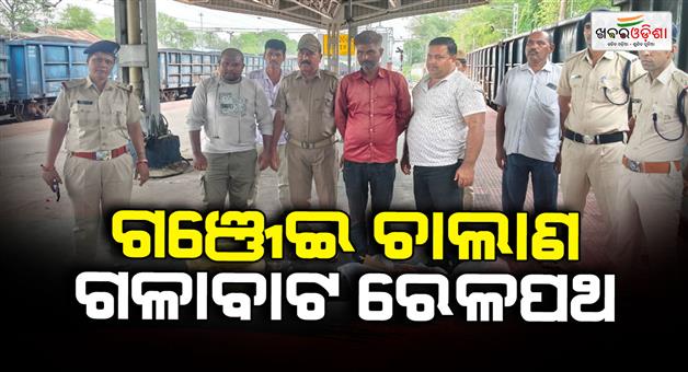 Khabar Odisha:18-kg-of-ganja-seized-from-Titilagarh-railway-station-3-including-2-women-arrested