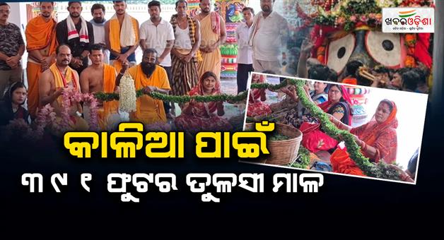 Khabar Odisha:Bahuda-Yatra-2026-Massive-Tulasi-Lotus-and-Marigold-Garlands-Prepared-for-Lord-Jagannath