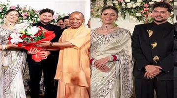 Khabar Odisha:CM-Yogi-attends-Kuldeep-Yadavs-reception-the-cricketer-touches-his-feet-to-seek-blessings