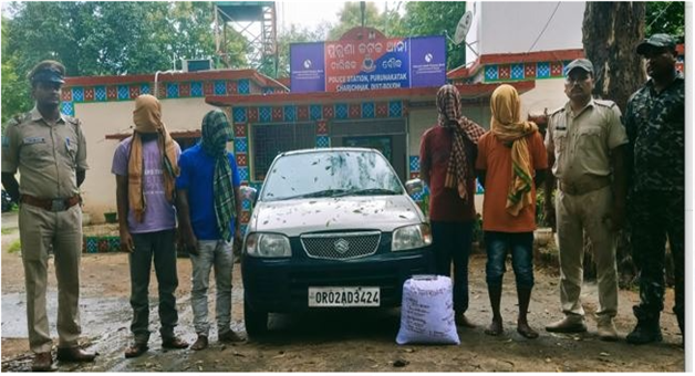 Khabar Odisha:Cannabis-seized-from-car-4-arrested