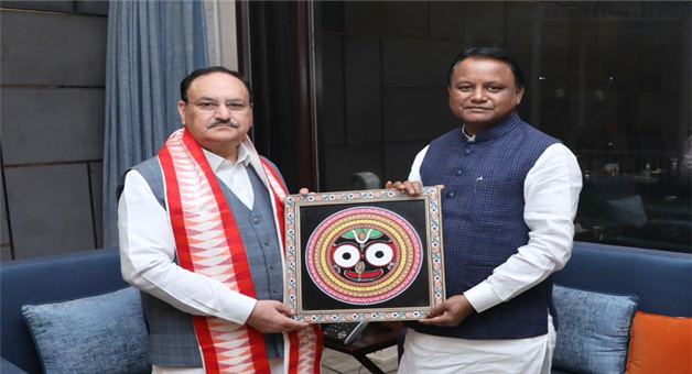 Khabar Odisha:Chief-Minister-Mohan-Charan-Majhi-meets-Union-Health-Minister