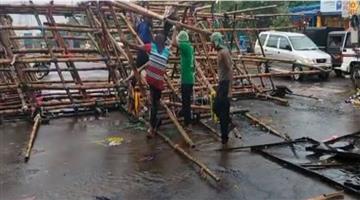 Khabar Odisha:Damana-Puja-Mandap-Torn-was-broken-due-to-heavy-rain