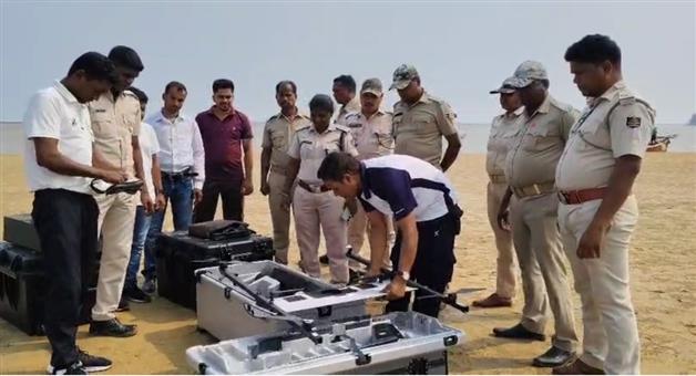 Khabar Odisha:Drone-flies-over-Talasari-for-security-purposes