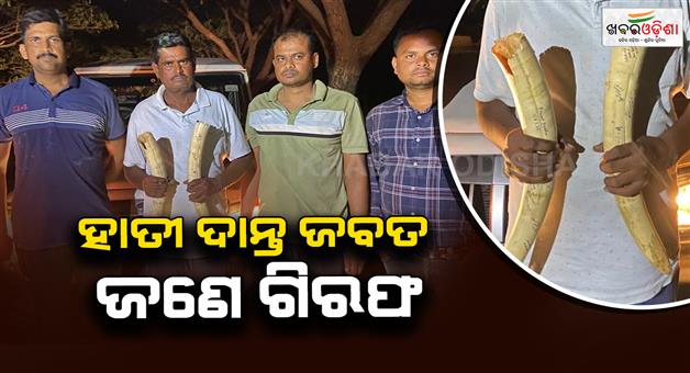 Khabar Odisha:Elephant-teeth-seizedñ