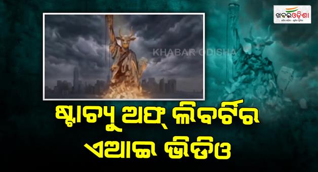 Khabar Odisha:Iran-releases-AI-video-amid-war-Donald-Trump-statue-of-liberty-hit