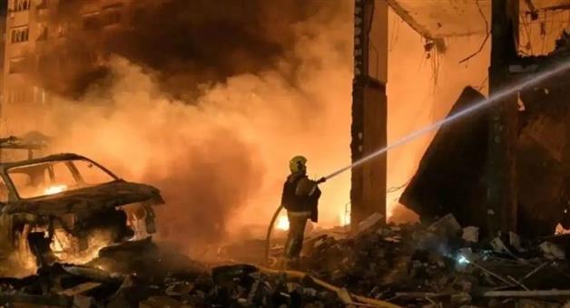 Khabar Odisha:RUSSIA-UKRAINE-WAR-DRONE-ATTACK-KYIV-BUCHA-WAREHOUSE-EXPLOSION-37-KILLED