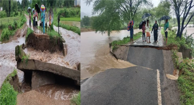 Khabar Odisha:Relentless-Rain-Disrupts-Life-in-Bolangir-Roads-Submerged-Connectivity-Hit