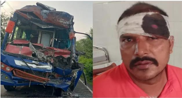 Khabar Odisha:Road-accident-pilgrim-bus-truck-crash-child-dies-50-injured