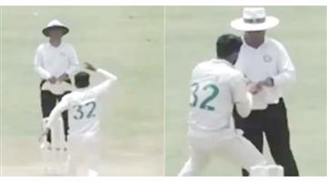 Khabar Odisha:Sports-cricket-Pakistani-bowler-Basan-Ali-tried-to-raise-umpire-finger-turn-down-LBW