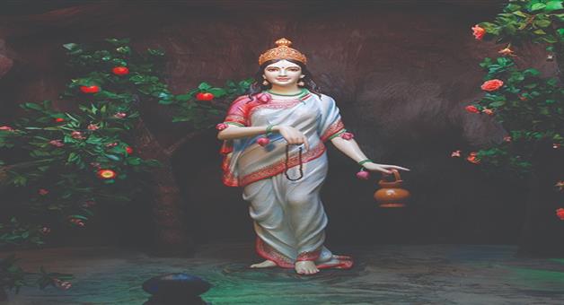 Khabar Odisha:Today-Brahmacharini-besha-of-maa-durga