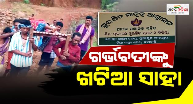 Khabar Odisha:bed-is-the-support-system-of-pregnent-woman-in-perguniapada