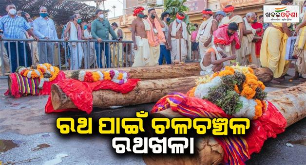 Khabar Odisha:chariot-making-process-going-on-at-ratha-khala-in-puri