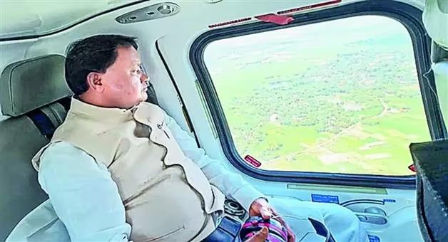 Khabar Odisha:cm-majhi-condutcs-aerial-survey-of-flood-affected-districts