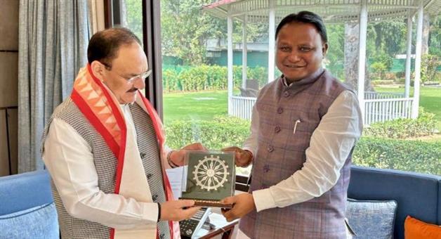 Khabar Odisha:cm-mohan-majhi-meets-jb-nadda-during-delhi-visit