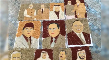 Khabar Odisha:farmer-creates-brics-leaders-portraits-using-grains-millet-art-narmadapuram