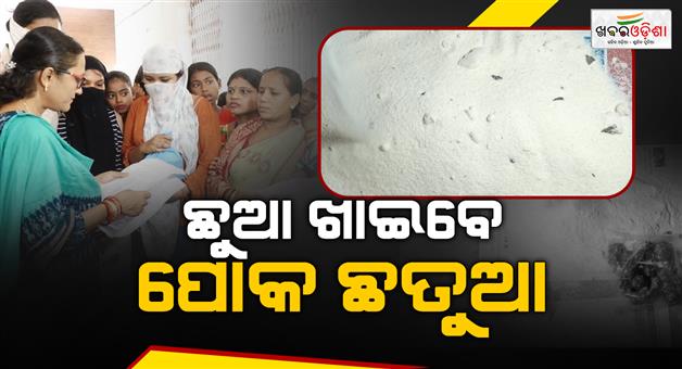 Khabar Odisha:low-grade-semolina-and-chatua-has-been-distributed-in-bargarh