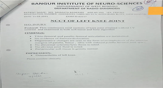 Khabar Odisha:mamata-banerjee-leg-injury-no-fracture-report-suvendu-cid-probe