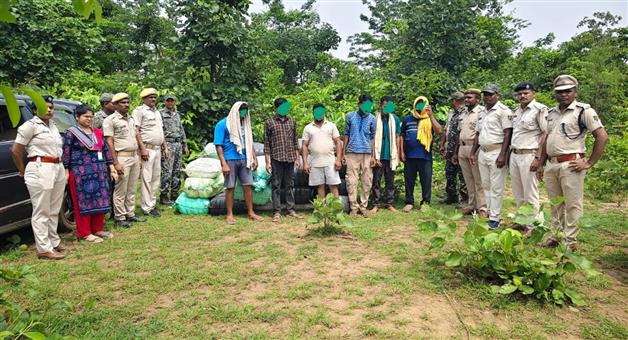 Khabar Odisha:manamunda-police-arrest-7-ganja-smugglers
