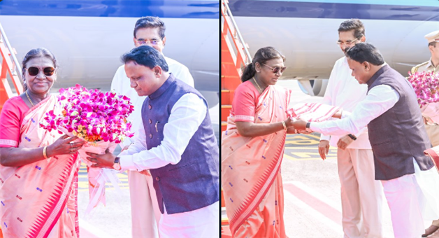 Khabar Odisha:president-droupadi-murmu-reaches-at-bhubaneswar-airport