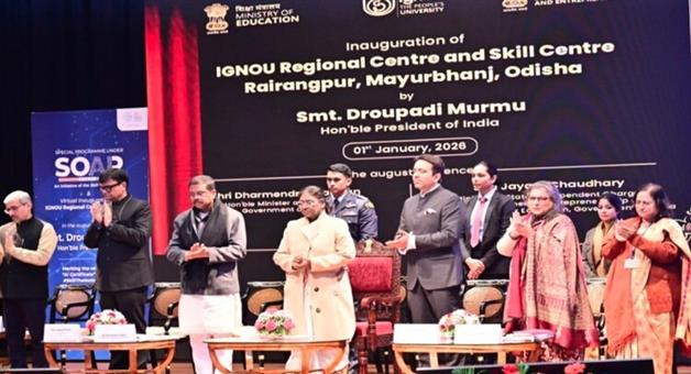 Khabar Odisha:president-murmu-launches-skillthenation-ai-challenge-inaugurates-ignou-centres-in-odisha