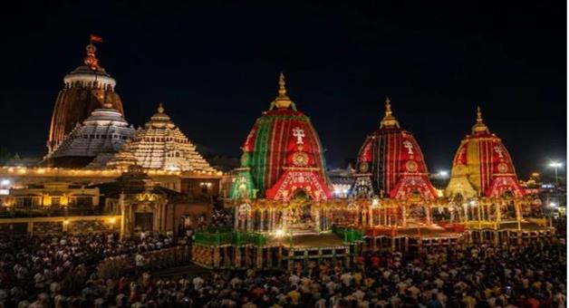Khabar Odisha:puri-bahuda-yatra-three-chariots-reach-singhadwara-sunabesha-tomorrow