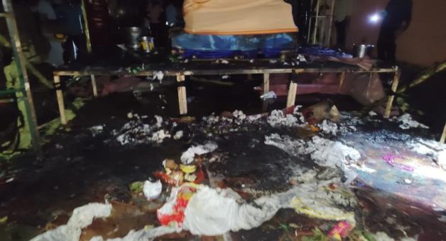 Khabar Odisha:sambalpur-ganesh-puja-mandap-fire-accident-deheripali