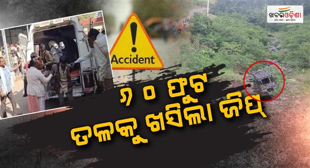 Khabar Odisha:udaipur-jeep-accident-hill-road-brake-failure-injuries